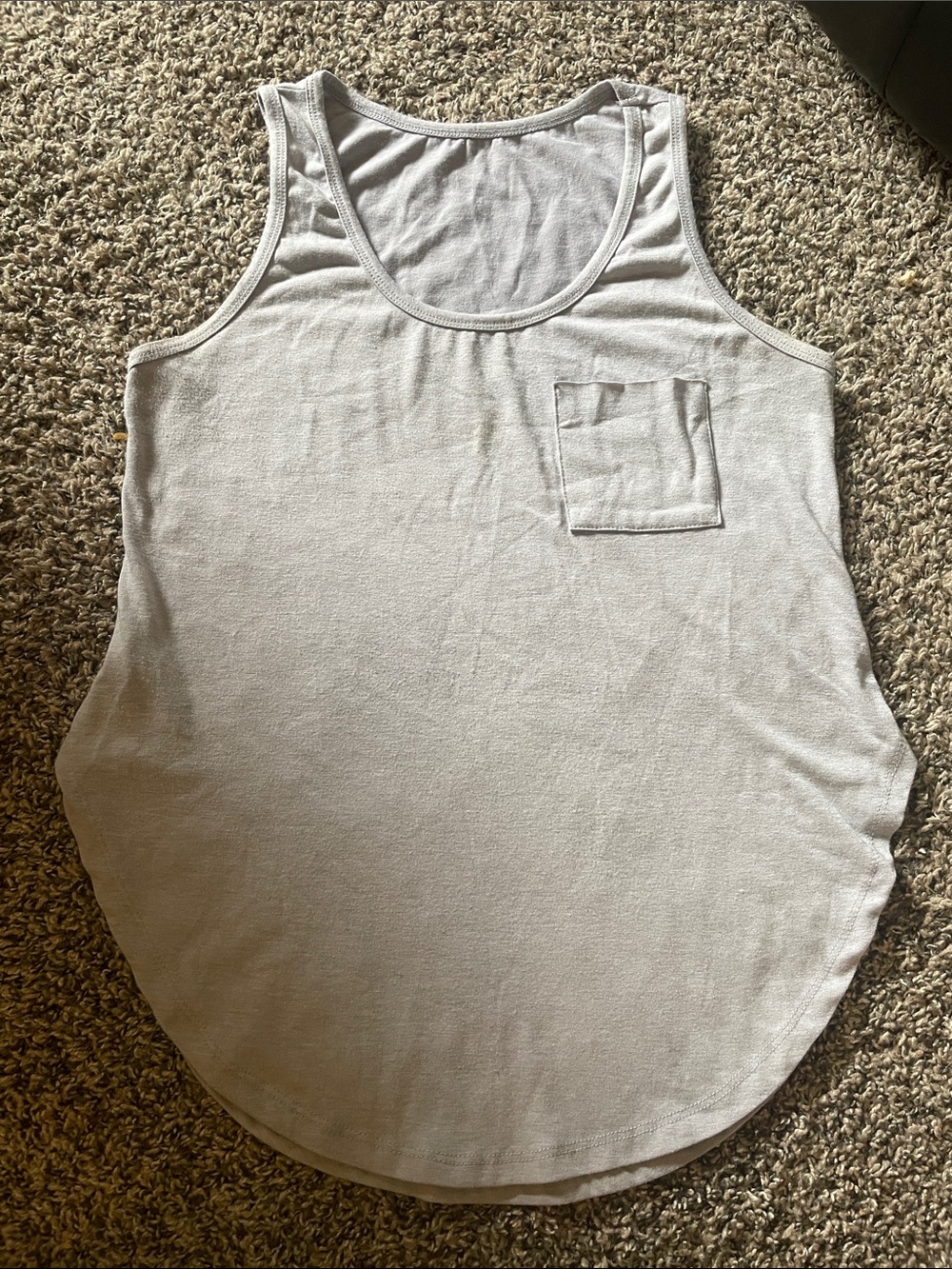 Everyday Scoop Neck Tank with Chest Pocket — Light Gray
